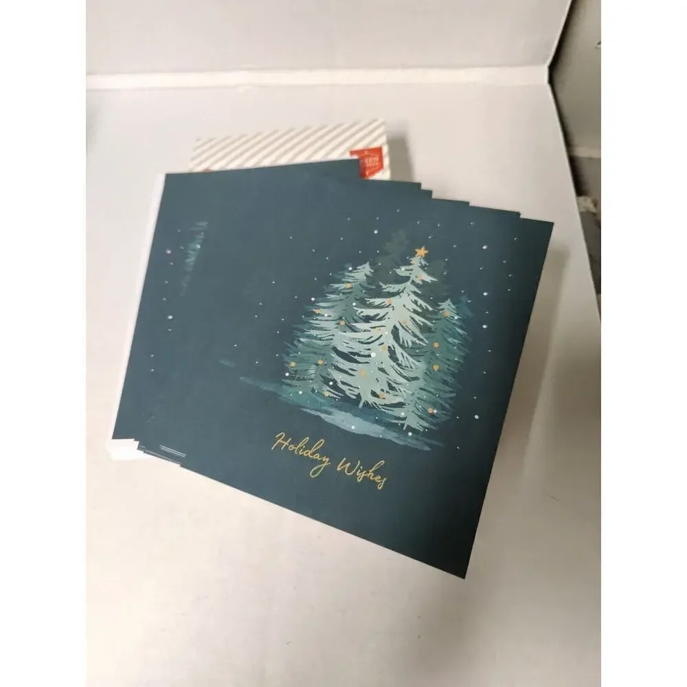 Forest Holiday Greeting Card Pack Christmas 16 CT Evening Green Inspired